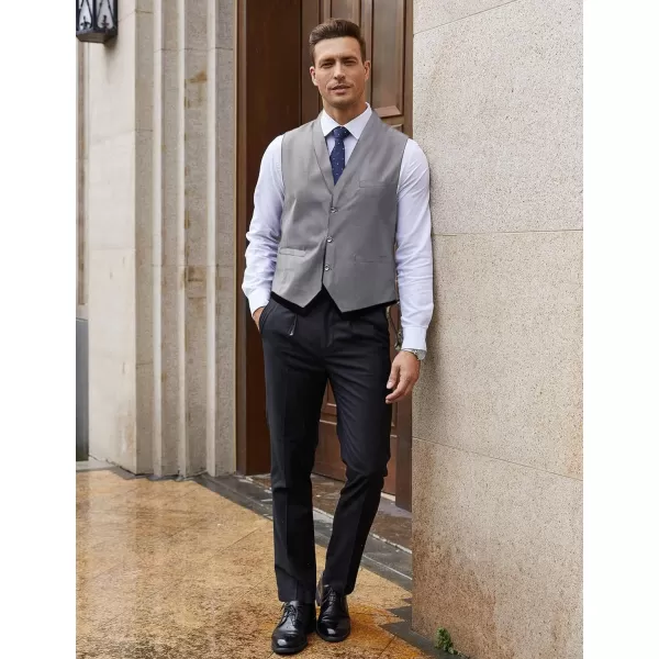 COOFANDY Men's Suit Vest Slim Fit Formal Business Dress Vest Casual Wedding Waistcoat