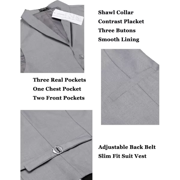 COOFANDY Men's Suit Vest Slim Fit Formal Business Dress Vest Casual Wedding Waistcoat