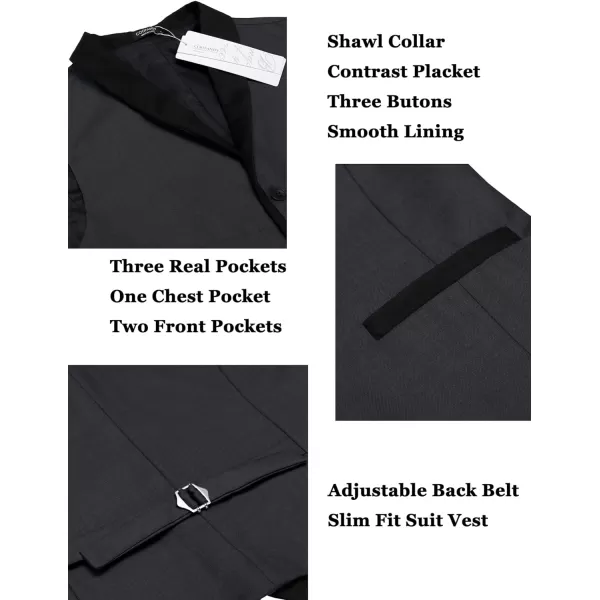 COOFANDY Men's Suit Vest Slim Fit Formal Business Dress Vest Casual Wedding Waistcoat
