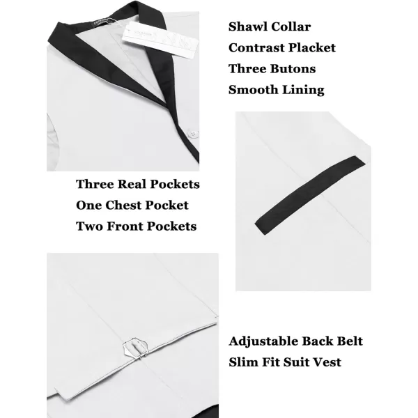 COOFANDY Men's Suit Vest Slim Fit Formal Business Dress Vest Casual Wedding Waistcoat