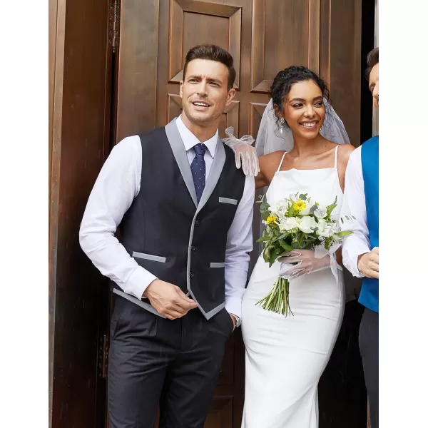 COOFANDY Men's Suit Vest Slim Fit Formal Business Dress Vest Casual Wedding Waistcoat