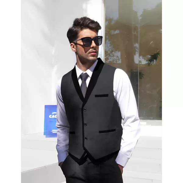 COOFANDY Men's Suit Vest Slim Fit Formal Business Dress Vest Casual Wedding Waistcoat