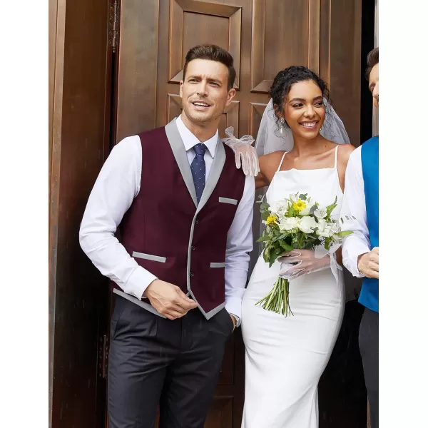 COOFANDY Men's Suit Vest Slim Fit Formal Business Dress Vest Casual Wedding Waistcoat
