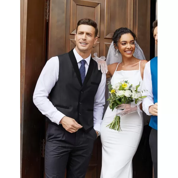 COOFANDY Men's Suit Vest Slim Fit Formal Business Dress Vest Casual Wedding Waistcoat
