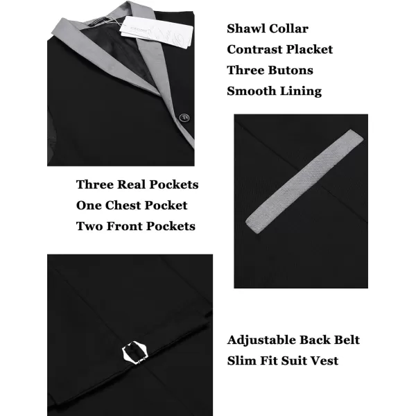 COOFANDY Men's Suit Vest Slim Fit Formal Business Dress Vest Casual Wedding Waistcoat