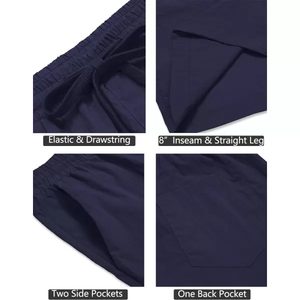 COOFANDY Men's Summer Beach Shorts Lightweight Elastic Waist Drawstring Casual Shorts with Pocket