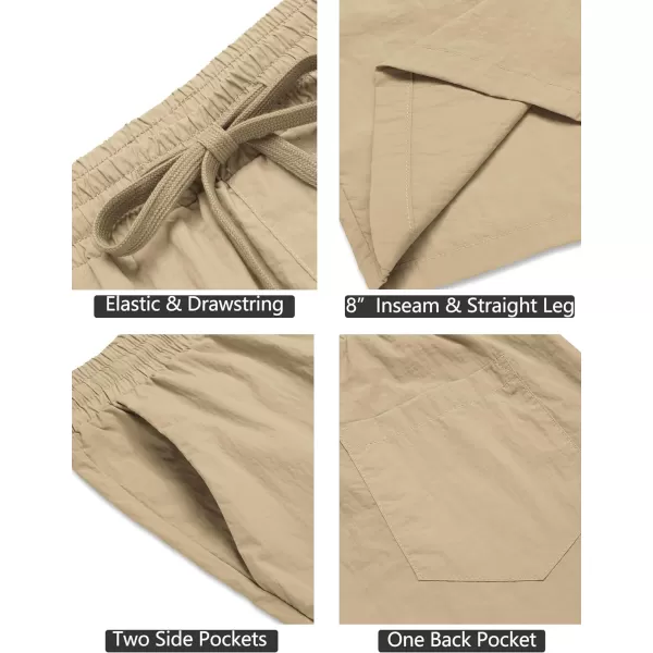 COOFANDY Men's Summer Beach Shorts Lightweight Elastic Waist Drawstring Casual Shorts with Pocket