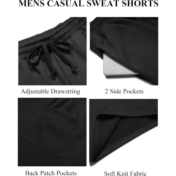 COOFANDY Men's Sweat Shorts 2 Pack Athletic Workout Shorts 7" Casual Sports Joggers Short Pants with Pockets)