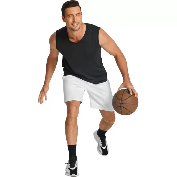 COOFANDY Men's Sweat Shorts 2 Pack Athletic Workout Shorts 7" Casual Sports Joggers Short Pants with Pockets)