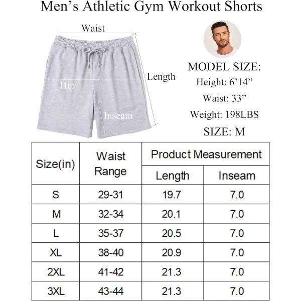 COOFANDY Men's Sweat Shorts 2 Pack Athletic Workout Shorts 7" Casual Sports Joggers Short Pants with Pockets
