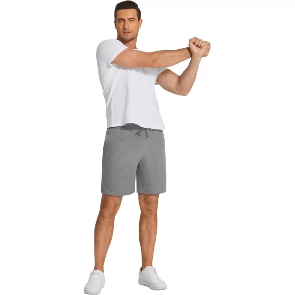 COOFANDY Men's Sweat Shorts 2 Pack Athletic Workout Shorts 7" Casual Sports Joggers Short Pants with Pockets)