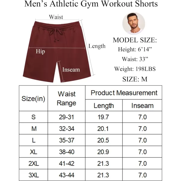 COOFANDY Men's Sweat Shorts 2 Pack Athletic Workout Shorts 7" Casual Sports Joggers Short Pants with Pockets