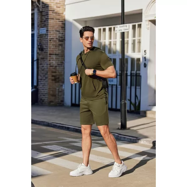 COOFANDY Men's Sweat Shorts 2 Pack Athletic Workout Shorts 7" Casual Sports Joggers Short Pants with Pockets