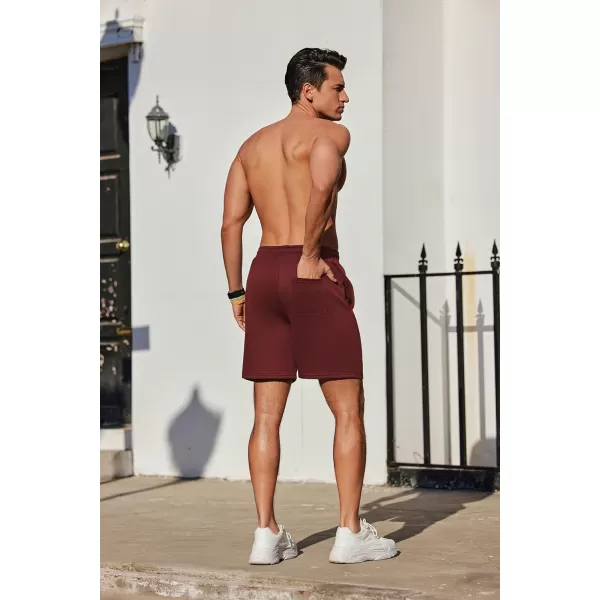COOFANDY Men's Sweat Shorts 2 Pack Athletic Workout Shorts 7" Casual Sports Joggers Short Pants with Pockets