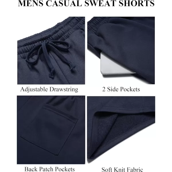COOFANDY Men's Sweat Shorts 2 Pack Athletic Workout Shorts 7" Casual Sports Joggers Short Pants with Pockets