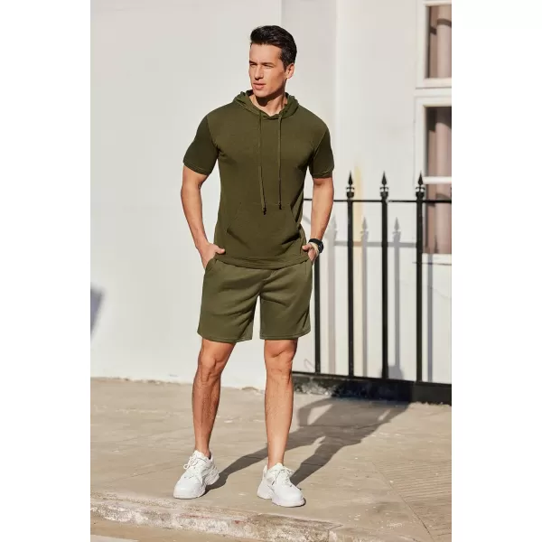 COOFANDY Men's Sweat Shorts 2 Pack Athletic Workout Shorts 7" Casual Sports Joggers Short Pants with Pockets