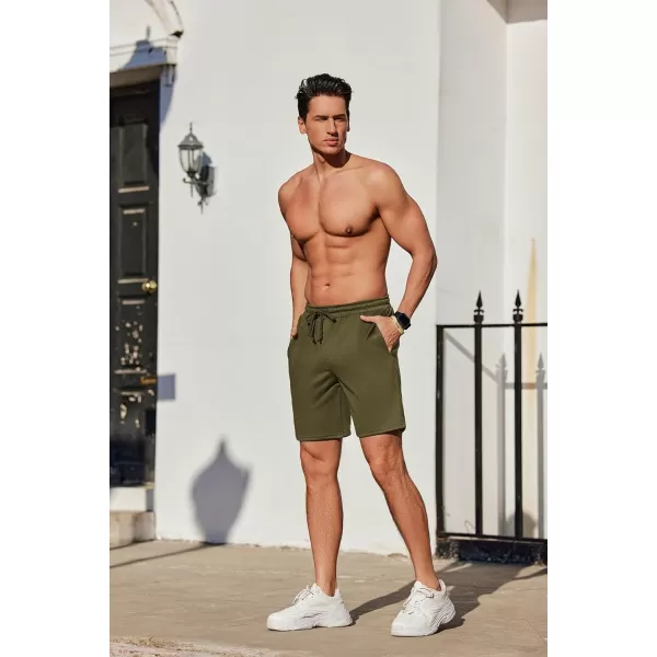 COOFANDY Men's Sweat Shorts 2 Pack Athletic Workout Shorts 7" Casual Sports Joggers Short Pants with Pockets