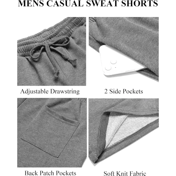 COOFANDY Men's Sweat Shorts 2 Pack Athletic Workout Shorts 7" Casual Sports Joggers Short Pants with Pockets