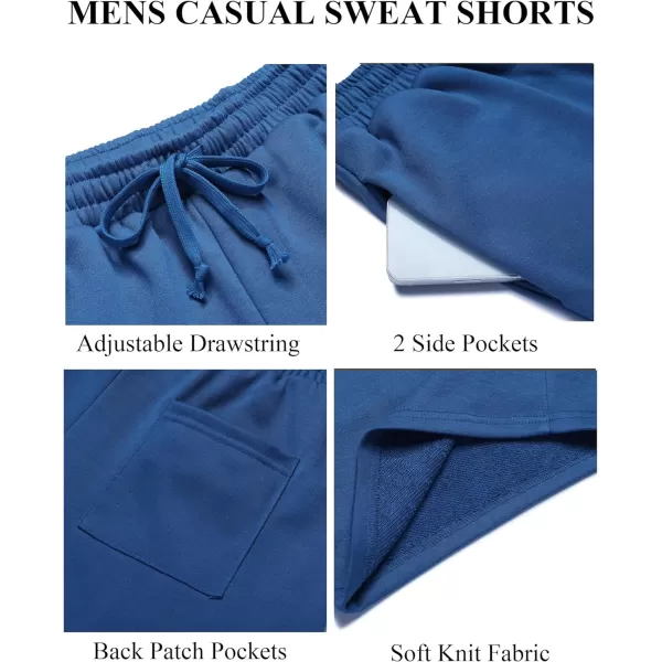 COOFANDY Men's Sweat Shorts 2 Pack Athletic Workout Shorts 7" Casual Sports Joggers Short Pants with Pockets