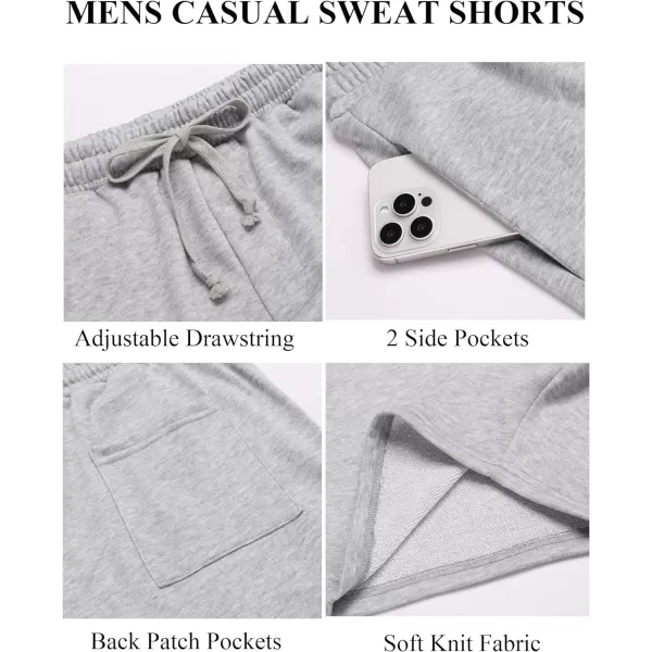 COOFANDY Men's Sweat Shorts 2 Pack Athletic Workout Shorts 7" Casual Sports Joggers Short Pants with Pockets