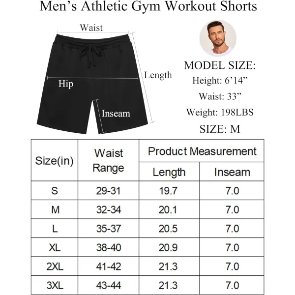 COOFANDY Men's Sweat Shorts 2 Pack Athletic Workout Shorts 7" Casual Sports Joggers Short Pants with Pockets)