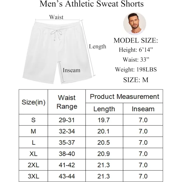COOFANDY Men's Sweat Shorts 2 Pack Athletic Workout Shorts 7" Casual Sports Joggers Short Pants with Pockets)