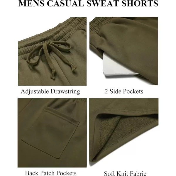 COOFANDY Men's Sweat Shorts 2 Pack Athletic Workout Shorts 7" Casual Sports Joggers Short Pants with Pockets