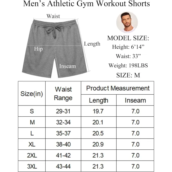 COOFANDY Men's Sweat Shorts 2 Pack Athletic Workout Shorts 7" Casual Sports Joggers Short Pants with Pockets