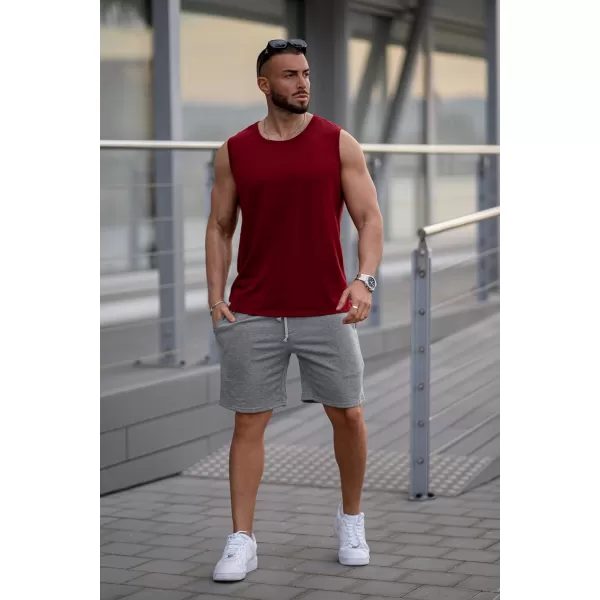 COOFANDY Men's Sweat Shorts 2 Pack Athletic Workout Shorts 7" Casual Sports Joggers Short Pants with Pockets