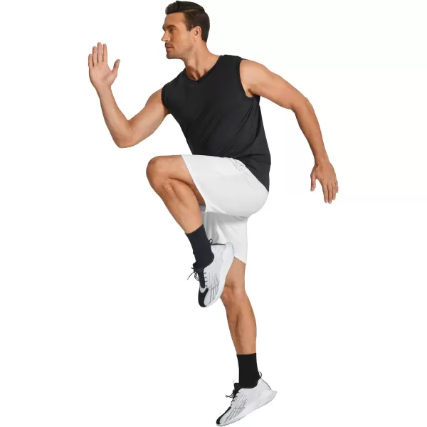 COOFANDY Men's Sweat Shorts 2 Pack Athletic Workout Shorts 7" Casual Sports Joggers Short Pants with Pockets)