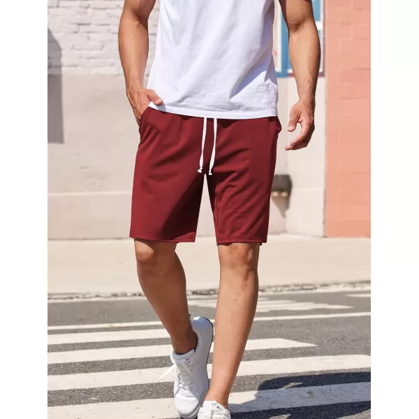 COOFANDY Men's Sweat Shorts 9" Drawstring Elastic Waist Gym Workout Shorts Casual Athletic Jogger Knit Shorts with Pockets