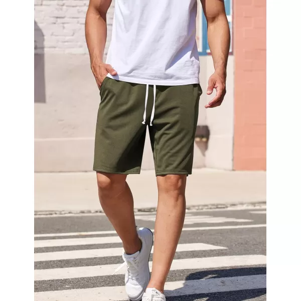 COOFANDY Men's Sweat Shorts 9" Drawstring Elastic Waist Gym Workout Shorts Casual Athletic Jogger Knit Shorts with Pockets