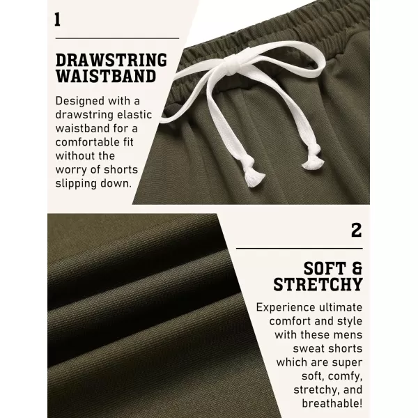 COOFANDY Men's Sweat Shorts 9" Drawstring Elastic Waist Gym Workout Shorts Casual Athletic Jogger Knit Shorts with Pockets