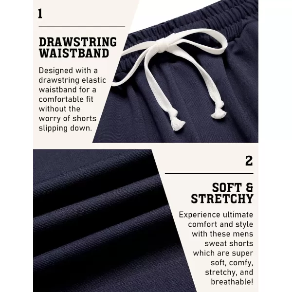 COOFANDY Men's Sweat Shorts 9" Drawstring Elastic Waist Gym Workout Shorts Casual Athletic Jogger Knit Shorts with Pockets