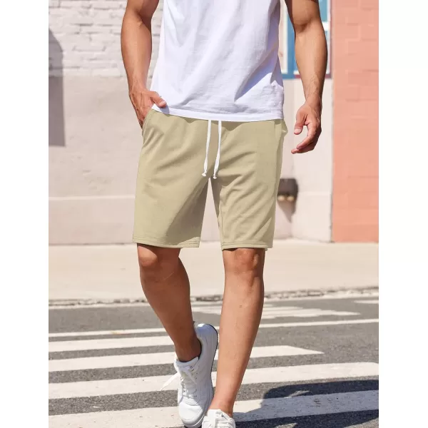 COOFANDY Men's Sweat Shorts 9" Drawstring Elastic Waist Gym Workout Shorts Casual Athletic Jogger Knit Shorts with Pockets