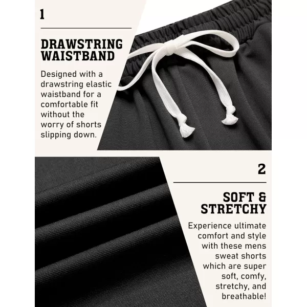 COOFANDY Men's Sweat Shorts 9" Drawstring Elastic Waist Gym Workout Shorts Casual Athletic Jogger Knit Shorts with Pockets