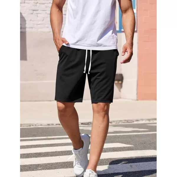 COOFANDY Men's Sweat Shorts 9" Drawstring Elastic Waist Gym Workout Shorts Casual Athletic Jogger Knit Shorts with Pockets