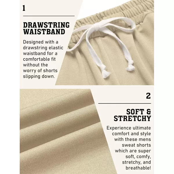 COOFANDY Men's Sweat Shorts 9" Drawstring Elastic Waist Gym Workout Shorts Casual Athletic Jogger Knit Shorts with Pockets