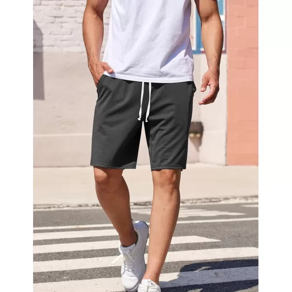 COOFANDY Men's Sweat Shorts 9" Drawstring Elastic Waist Gym Workout Shorts Casual Athletic Jogger Knit Shorts with Pockets