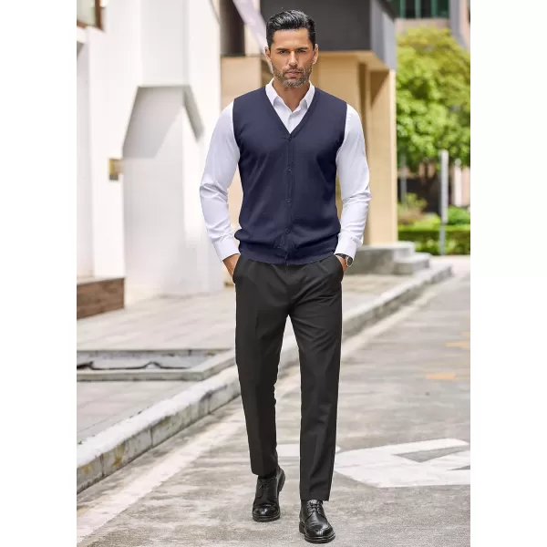COOFANDY Men's Sweater Vest V Neck Casual Sleeveless Knitted Button Cardigan Vest