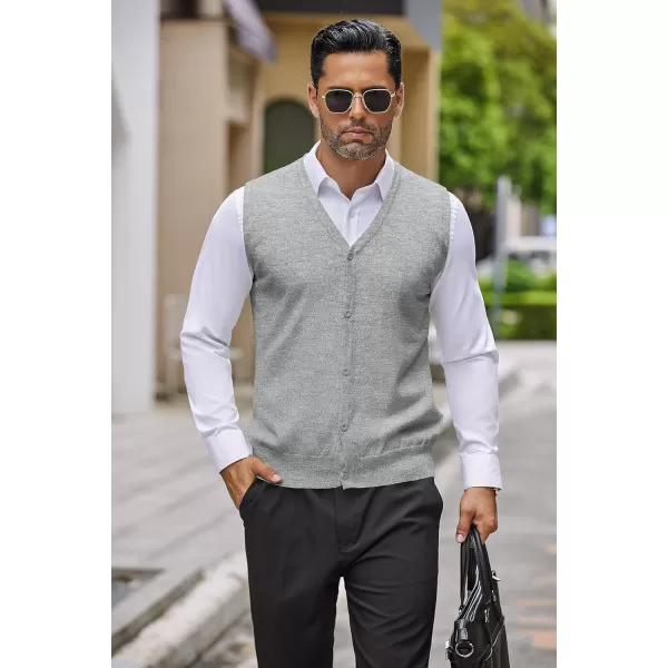 COOFANDY Men's Sweater Vest V Neck Casual Sleeveless Knitted Button Cardigan Vest