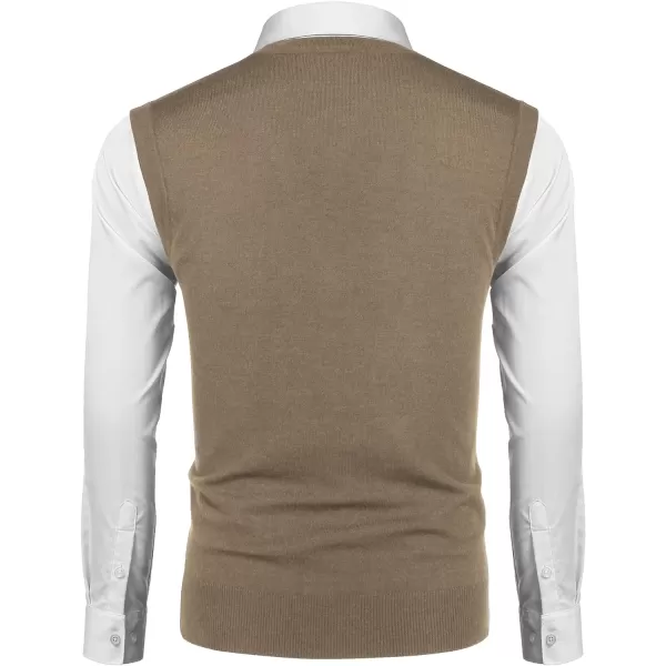 COOFANDY Men's Sweater Vest V Neck Casual Sleeveless Knitted Button Cardigan Vest