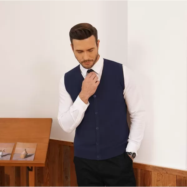 COOFANDY Men's Sweater Vest V Neck Casual Sleeveless Knitted Button Cardigan Vest