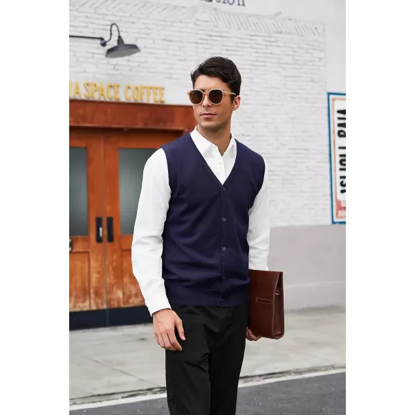 COOFANDY Men's Sweater Vest V Neck Casual Sleeveless Knitted Button Cardigan Vest