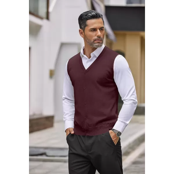 COOFANDY Men's Sweater Vest V Neck Casual Sleeveless Knitted Button Cardigan Vest
