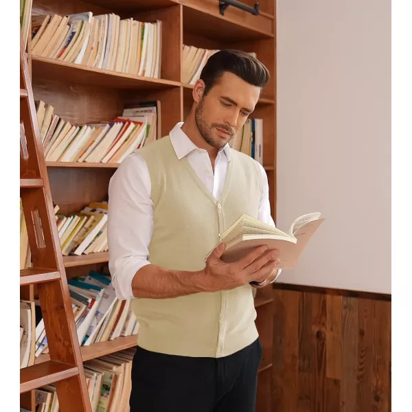 COOFANDY Men's Sweater Vest V Neck Casual Sleeveless Knitted Button Cardigan Vest
