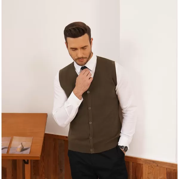 COOFANDY Men's Sweater Vest V Neck Casual Sleeveless Knitted Button Cardigan Vest