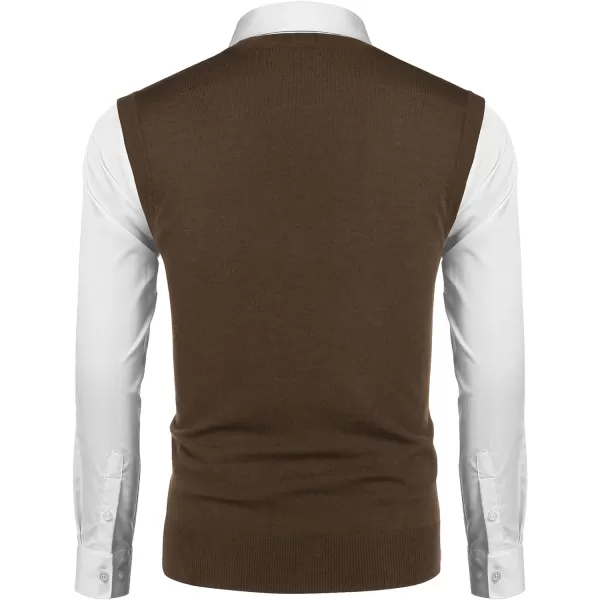 COOFANDY Men's Sweater Vest V Neck Casual Sleeveless Knitted Button Cardigan Vest