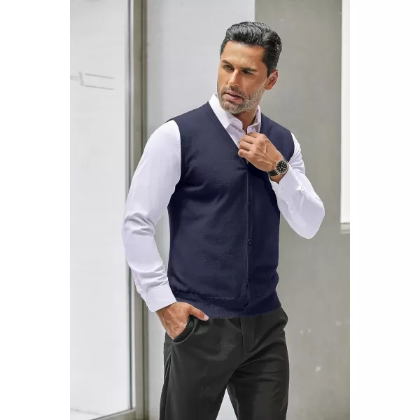 COOFANDY Men's Sweater Vest V Neck Casual Sleeveless Knitted Button Cardigan Vest