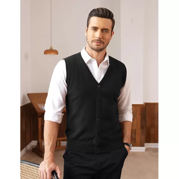 COOFANDY Men's Sweater Vest V Neck Casual Sleeveless Knitted Button Cardigan Vest